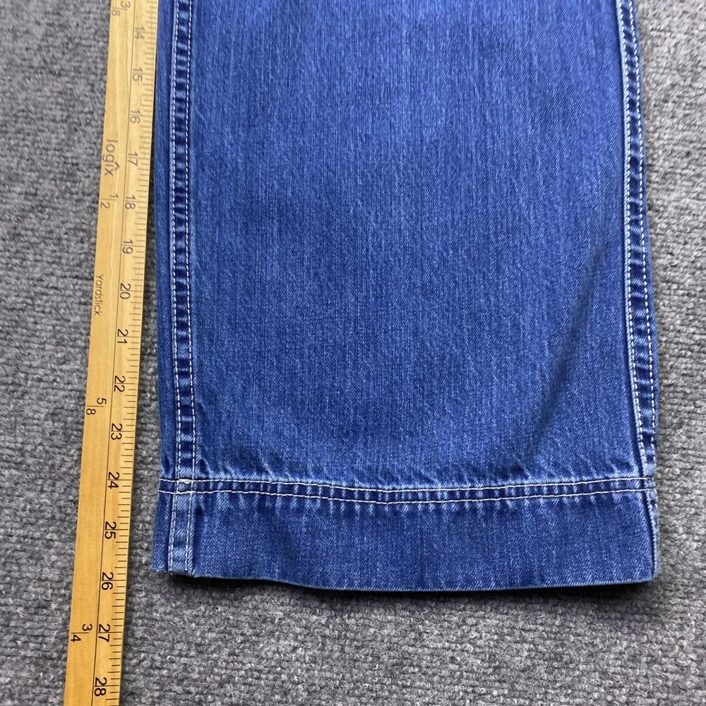 A-Lab‎ Wide Leg Skater Jeans Medium Wash Blue Baggy Y2K Graphic Denim Size 24